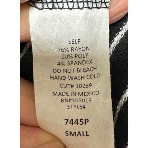 NWT ALTAR'D STATE Essential Black White Stripe Faux Wood Button Tee Midi, Sz S - Picture 7 of 7